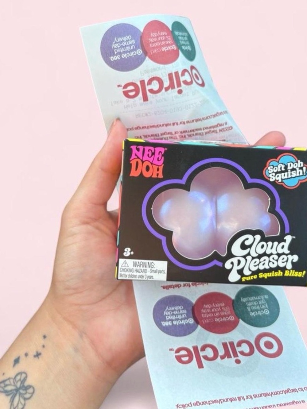 New NeeDoh Cloud Pleaser Soft Doh Squish - Iridescent Pink/Purple